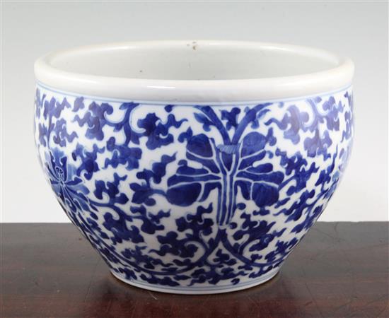 A Chinese blue and white deep bowl, Qianlong seal mark, 19th century, diam. 24.5cm
